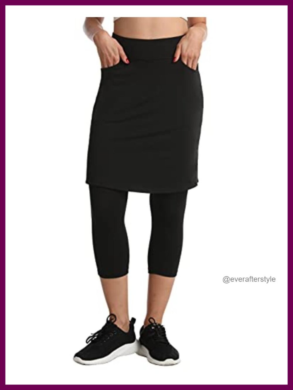 Women's Skirt with Built-in 3/4 Pants Polyester Spandex Skort UPF 50+ Pockets